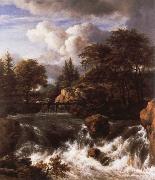 a waterfall in a rocky landscape, Jacob van Ruisdael
